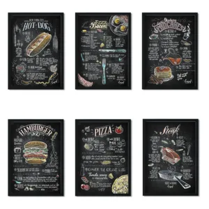 Burger hot dog kitchen Internet Cafe Cafe Western Restaurant Home Decor Art Decor posters quality canvas painting K793
