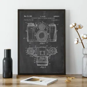 Camera Patent Vintage Poster Abstract Canvas Painting Antique Camera Retro Print Blueprint Wall Picture For Photography Decor