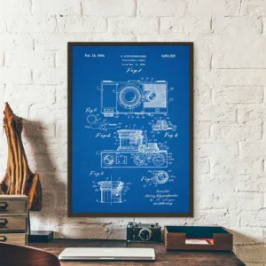 Camera Patent Vintage Poster Canvas Art prints , Retro Camera Blueprint Photo Wall Art Canvas Painting Photography Decoration