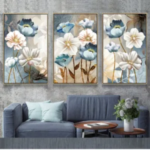 Canvas Abstract Painting Scandinavian Poster Wall Art Flowers Posters and Prints Elegant Poetry Modern Transparent Flower 2-38