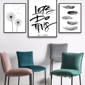 Canvas Art Prints And Posters Feather Dandelion Motivational Quote Paintings For Living Room Wall Pictures Abstract Minimalist