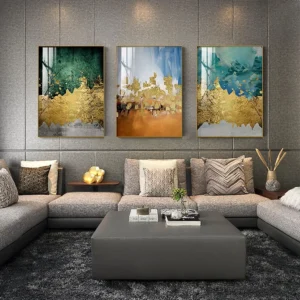 Canvas Painting Abstract Modern Style Gold Wall Art Canvas Poster and Paint Picture for Living Room Bedroom Unframed Home Decor