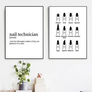 Canvas Print Home Decor Painting Wall Art Simple Black White Fashion Nail Technician Pictures Nordic Poster Modular Living Room