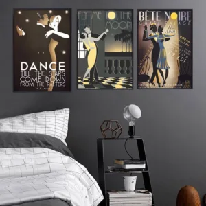 Canvas Wall painting Classical Dancing Lovers Vogue Fashion magazine Posters Prints Sofa backdrop Wall Decor painting Nordic