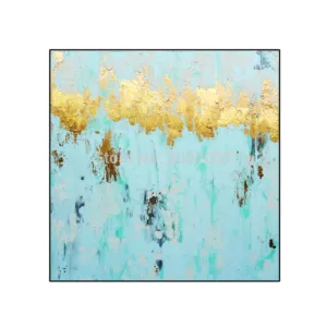 Canvas painting hand painted gold and blue oil painting abstract quadros cuadros decoration Wall Pictures for home decor