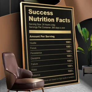Canvas poster wall art Ingredients For Success Motivational Quote Art Poster Print Wall Picture for Living Room No Frame