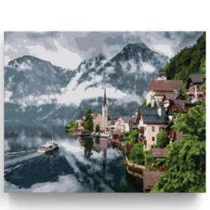 Frame Picture Town Landscape DIY Painting By Numbers Kits Calligraphy Painting Modern Wall Art Picture For Home Decors