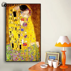 Classic Artist Gustav Klimt kiss Abstract Oil Painting on Canvas Print Poster Modern Art Wall Pictures For Living Room Cuadros