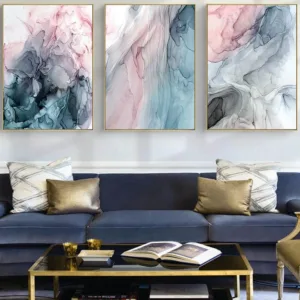 Colorful Ink Abstract Wall Art Canvas Poster and Print Modern Artwork Picture Painting Contemporary Nordic Home Room Decoration