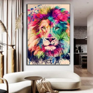 Colorful Poster Painting Modern Animal Lions Posters And Prints Painting Pictures Cuadros For Home Decor Wall Art Posters