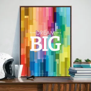 Colorful Rainbow Motivational Typography Dream Quotes Art Print Poster Abstract Wall Picture Canvas Painting Custom Home Decor