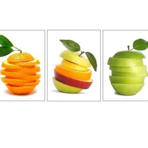3 Panels Kitchen Poster Home Decor Prints Fruit Oranges Green Apples on Canvas Painting for Livingroom Decoration