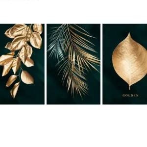 Modern Gold Leaf Leaves Abstract Canvas Painting Posters and Prints Wall Art Pictures For Living Room Home Decoration