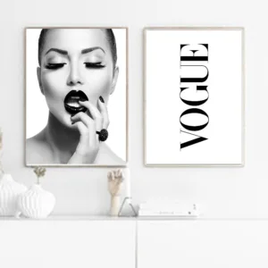 Cuadros Black Lips Woman Posters And Prints Vogue Poster Canvas Painting Wall Pop Art Pictures For Living Room decoration Home