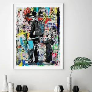 Cuadros Decoration Salon Chaplin Graffiti Posters and Prints Canvas Painting Banksy Wall Art Print Wall Pictures For Living Room