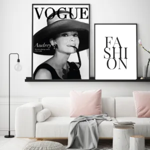 Cuadros Decoration Vogue Hepburn Posters and Prints On Canvas Painting Fashion Figure Wall Art Print Pictures For Living Room