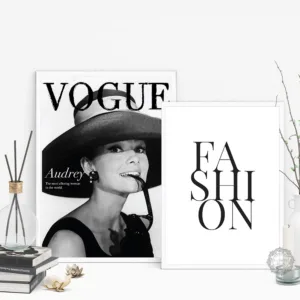 Cuadros Salon Vogue Hepburn Posters and Prints On Canvas Painting Black and White on the Wall Art Print Pictures For Living Room