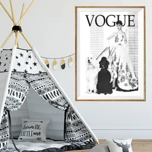 Cuadros Vogue Hepburn With Dogs Wall Art Prints and Posters Woman Canvas paintings Pictures For living room Decor for Home