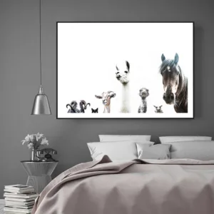 Cudros Decoration Salon Horse Animal Poster Print Wall Art Painting Organic Glass Framework Canvas Picture Living Room Decor