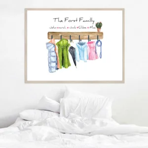 Custom Family Print Gift Personalised Poster Coats Wall Art Canvas Painting Warm Overcoat Wall Pictures For Living Room Decor