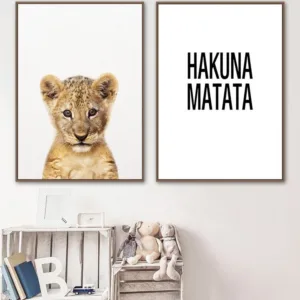 Cute Baby Animal Child Poster Nursery Quotes Canvas Art Print Simple Wall Painting Nordic Kids Bedroom Decoration Picture
