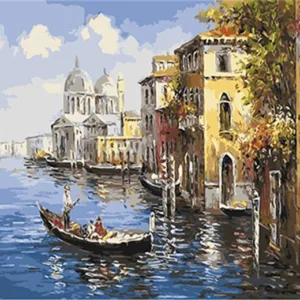 DRAWJOY Landscape Framed Pictures DIY Painting By Numbers Acrylic Painting On Canvas Wall Art For Home Decor 40x50