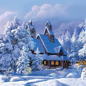 Snow Landscape Framed Pictures DIY Painting By Numbers Wall Art Acrylic Painting On Canvas and Painted Home Decor