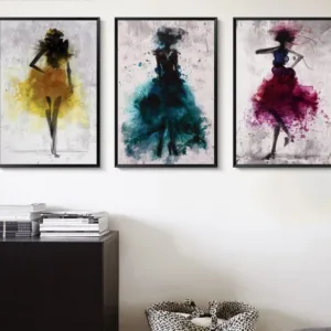 Dancing Skirt Girl Watercolor Canvas Painting Nordic Posters and Prints Abstract Art Picture Decoration Modern Home Decor Mural