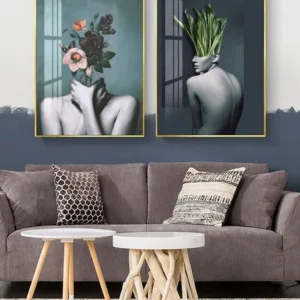 Decoration HD Print Picture Poster Wall Art Green Snake Plant Woman Nordic Watercolor Canvas Painting Living Room Bedroom Home