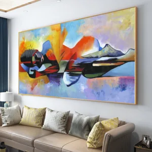 Larger  Lord Buddha Abstract Oil Painting Buddha Canvas Religious Poster Print  Wall Art Pictures For Living Room
