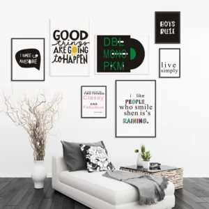 Elegant Poetry Stylish Simple Inspirational Phrases Canvas Painting Art Print Poster Picture Home Decor, Bedroom Wall Decoration