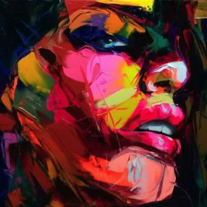 Embelish Francoise Nielly Knife Spray Canvas Painting Abstract Portrait Face Oil Paint Figure Wall Art Pictures Home Decoration
