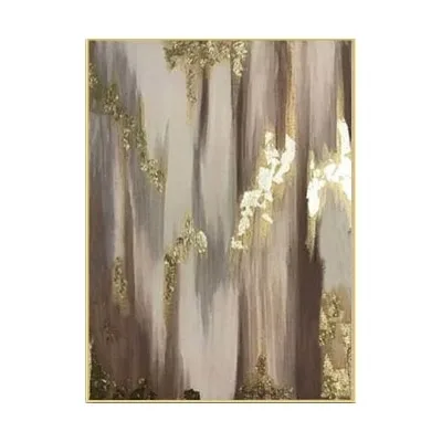 Excellent Artist Hand-painted High Quality Abstract Golden Oil Painting on Canvas Luxury Gold Foil Abstract canvas Oil Painting