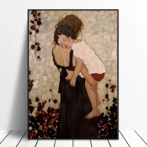 Famous Abstract Painting Mother And Child by Gustav Klimt Canvas Painting Wall Art Prints Picture For Living Room Decor Cuadros