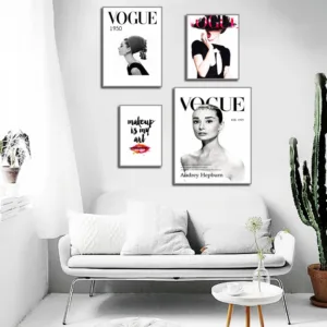 Fashion Canvas Print Vogue Poster Female Wall Decor Home Decoration Make Up Poster Wall Pictures Bedroom Decor Home Decor