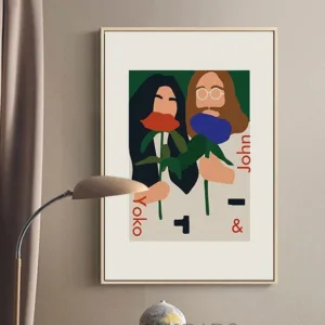 Fashion Funny Figure John & Yoko Posters and Prints Canvas Painting Wall Picture for Living Room Cuadros Home Decoration Salon