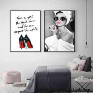 Fashion Girl Nordic Poster Magazine Wall Art Canvas Painting Quotes Wall Pictures For Living Room Home Decor Cuadros Unframed