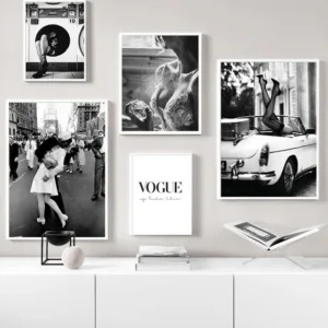Fashion Poster Wall Art Print Black and White Canvas Painting Perfume Woman Pictures for Living Room Vintage Fashion Home Decor