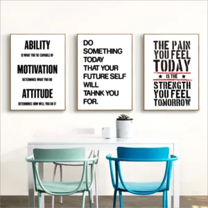 Fitness Motivational Quote Posters Print Minimalist Wall Art Canvas Painting Gym Posters Canvas Pictures Wall Decoration