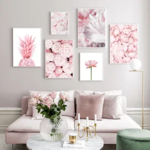 Floral Canvas wall art Oil Painting Scenery Pineapple Rose Lotus Wall Spray canvas art Oil Painting canvas painting