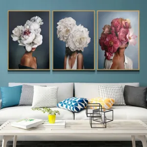 Flowers Hat Woman Abstract Wall Art Picture Canvas Painting Poster Print Decor Wall Art Pictures Living Room Decoration