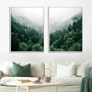 Foggy Forest Wall Art Canvas Painting Scandinavian Poster and Print Nature Landscape Nordic Decoration Picture Modern Home Decor