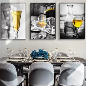 Food Drink Wine Canvas Kitchen Poster Nordic Wall Art Print Abstract Painting Modern Decorative Picture Dining Room Decoration