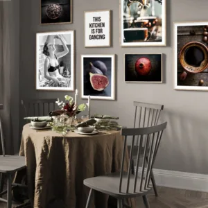 Food Kitchen Poster Coffee Vegetable Wall Art Canvas Print Paint