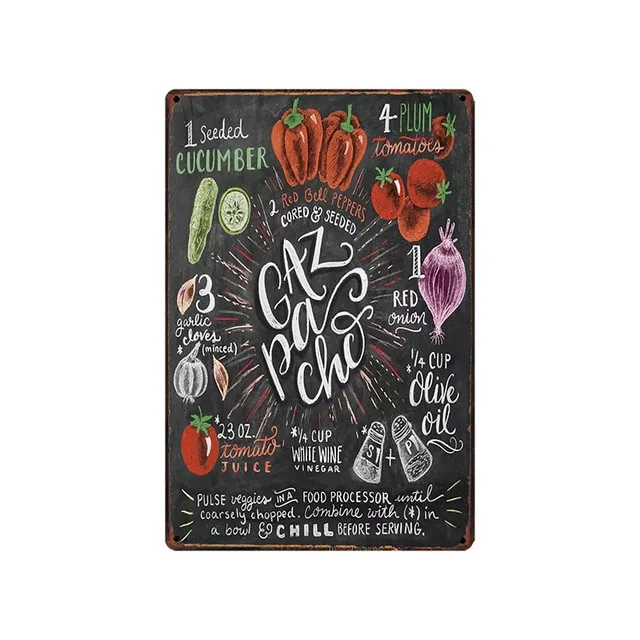 Foods/Drinking Kitchen Tin Sign Decor Metal Plate Wall Pub Restaurant Cafe Home Art Decor Vintage Billboard Iron Poster - Image 2