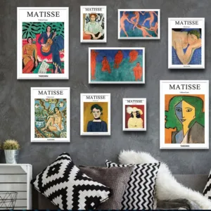 French Henri Matisse Girl Canvas Painting Set Retro Posters And Prints Abstract Wall Art Pictures For Living Room Home Decor