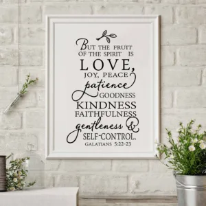 Fruit Of The Spirit Christian Canvas Art Print Poster Wall Picture , Love Joy Peace Wall Art Canvas Painting Home Decor