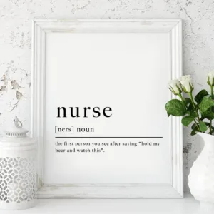 Funny Nurse Gift Minimalist Art Nurse Definition Poster Canvas Painting Wall Prints For Nurses Graduation Art Decoration