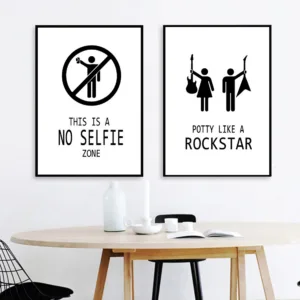 Funny Quotes Poster And Prints Minimalist Black White Wall Art Canvas Painting Nordic Warning Sign Pictures Living Room Decor
