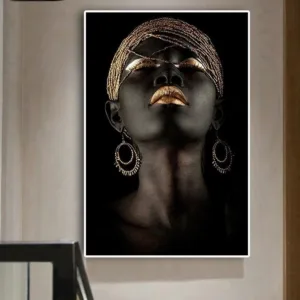 Fuwatacchi Black Gold Nude Scandinavian Wall Picture for Living